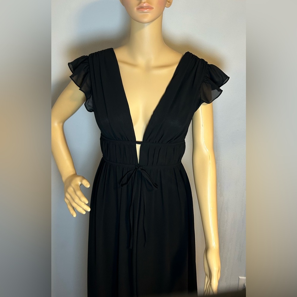 Lulus I'm All Yours Black Ruffled Maxi Dress Size Small New NWT - Picture 13 of 17